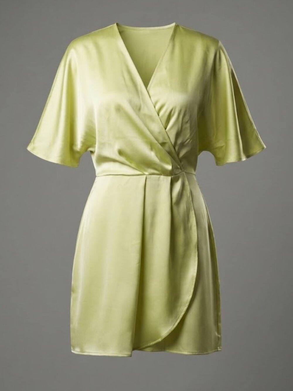 H&M Satin Wrap-Front Dress Size Small in Sustainable Polyester